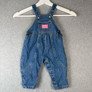 RARE Vintage Denim OshKosh BGosh Bubble Vestbak Overalls 1980s pink tag 3T Read